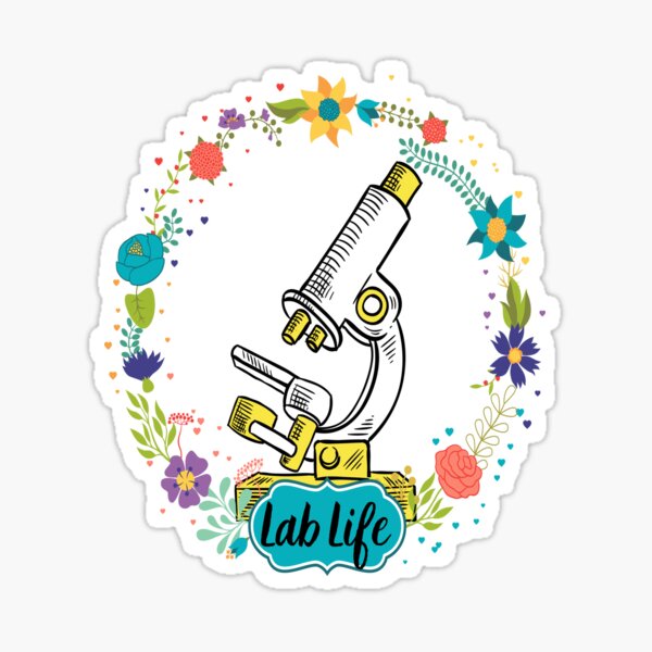 Item preview, LAB LIFE ROMANTIC RETRO FLOWERS MICROSCOPE MEDICAL LABORATORY SCIENTIST designed and sold by Hippiesole.
