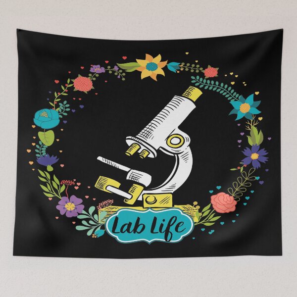 Item preview, LAB LIFE ROMANTIC RETRO FLOWERS MICROSCOPE MEDICAL LABORATORY SCIENTIST designed and sold by Hippiesole.