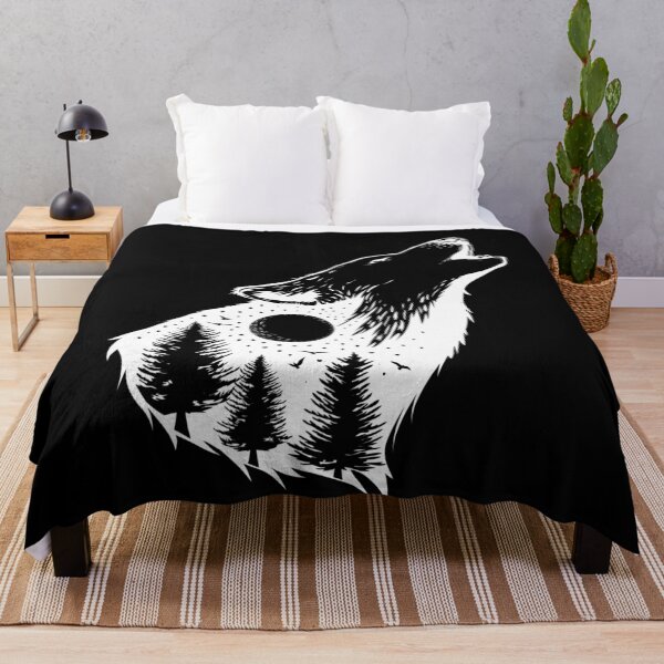 Item preview, Wolf Howls At The Winter Moon in Forest designed and sold by aMortalArtist.