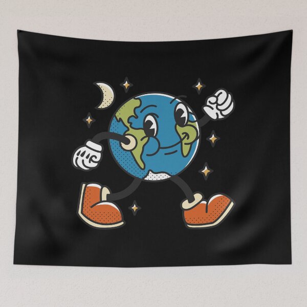 Item preview, Funny retro planet earth star astronomy cartoon designed and sold by MichaelTeupser.