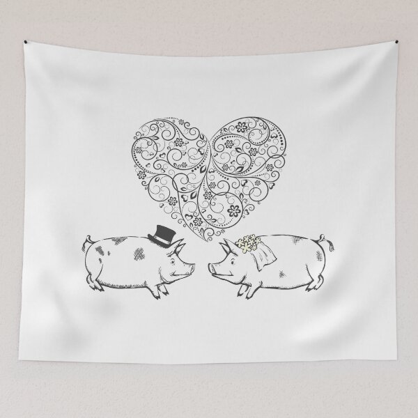 Item preview, Pig Bride And Bridegroom In Love - Valentines Day Funny Design  designed and sold by PandaSoul.