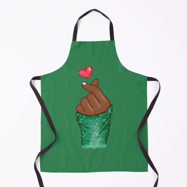 Item preview, Kpop Hand Finger Heart Love Emerald Green (black skin) designed and sold by Jolly-Yosei.