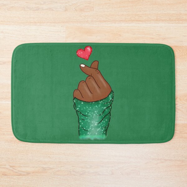 Item preview, Kpop Hand Finger Heart Love Emerald Green (black skin) designed and sold by Jolly-Yosei.