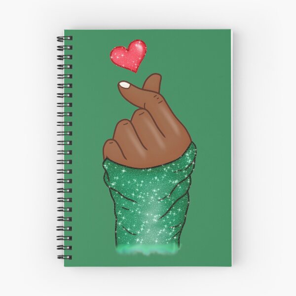 Item preview, Kpop Hand Finger Heart Love Emerald Green (black skin) designed and sold by Jolly-Yosei.