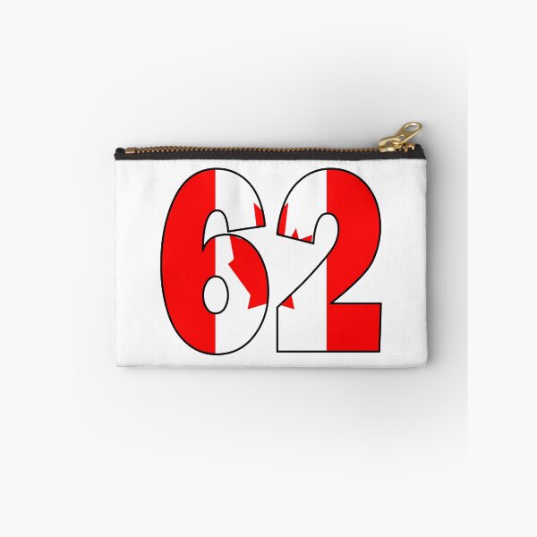 Item preview, Number 62 with Canadian flag on the background designed and sold by AllShirts21.