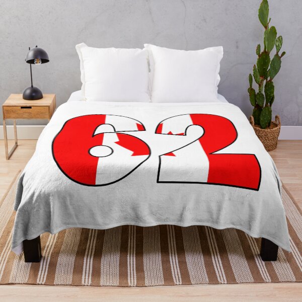 Item preview, Number 62 with Canadian flag on the background designed and sold by AllShirts21.