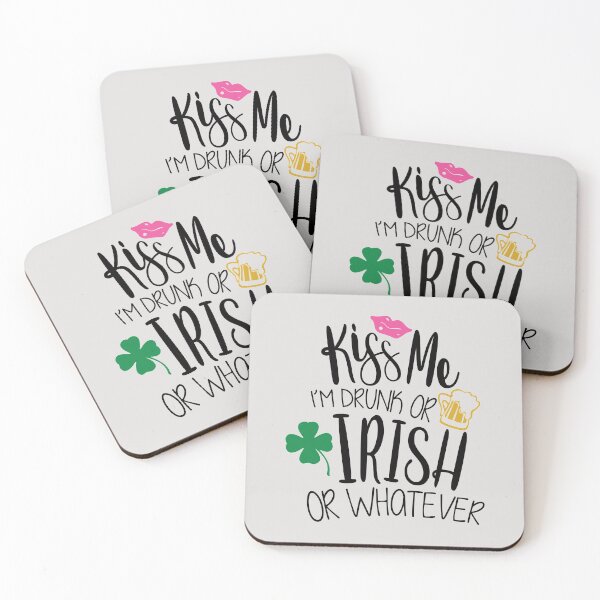 Item preview, Kiss Me I'm drunk or Irish.  St Patrick's Day Funny Quote designed and sold by missmarylin.