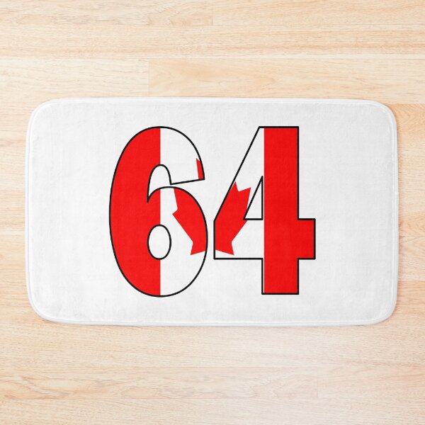 Item preview, Number 64 with Canadian flag on the background designed and sold by AllShirts21.