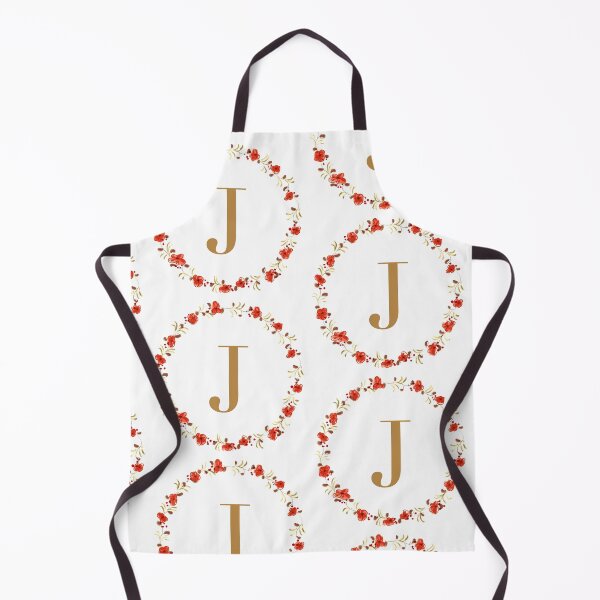 Item preview, Letter j monogram with red colored flowers and leaves designed and sold by Createlikeamom.