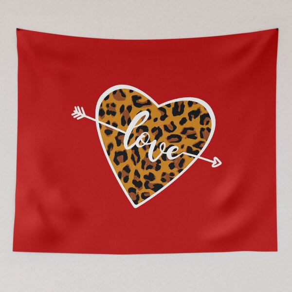 Item preview, Leopard Print Heart Love Typography Valentines Heart designed and sold by AnyKitty.