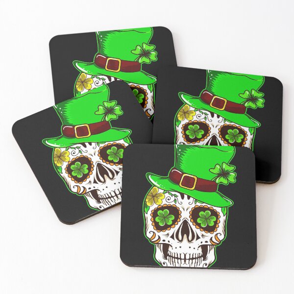 Item preview, St Patricks Day Shamrock Sugar Skull   for a Mexican designed and sold by Rzelemenz.