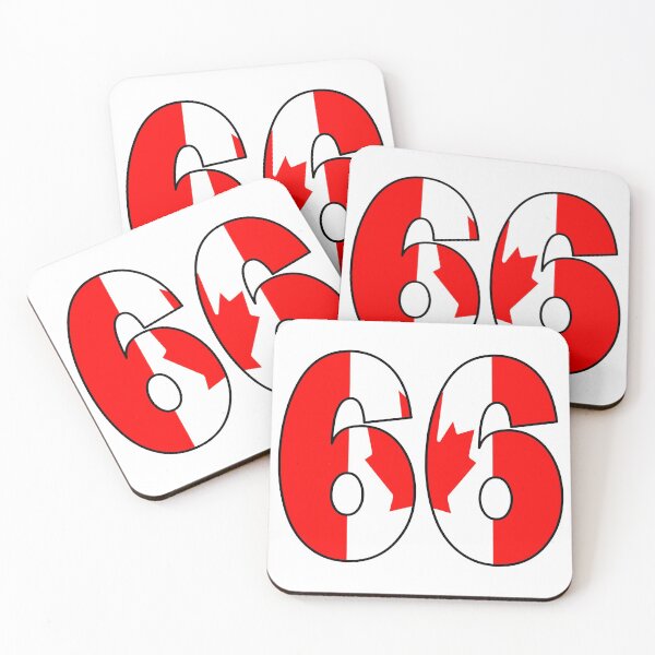 Item preview, Number 66 with Canadian flag on the background designed and sold by AllShirts21.