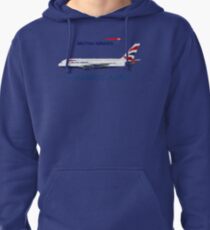 Illustration of British Airways Airbus A380 - Blue Version Pullover Hoodie
