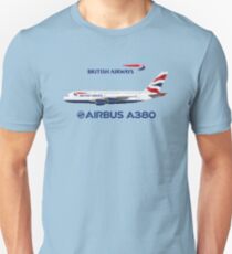 Illustration of British Airways Airbus A380 - Blue Version Unisex T-Shirt