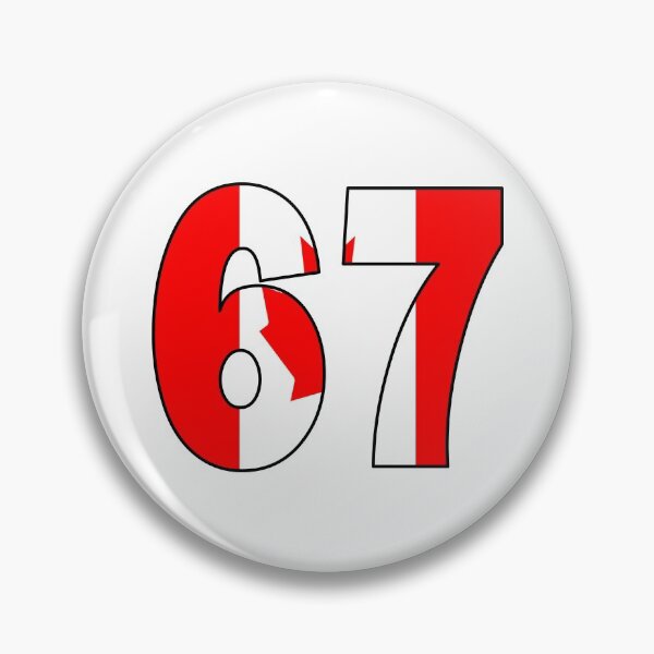 Item preview, Number 67 with Canadian flag on the background designed and sold by AllShirts21.