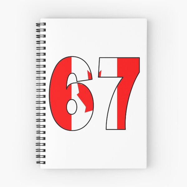 Item preview, Number 67 with Canadian flag on the background designed and sold by AllShirts21.