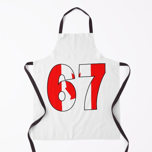 Item preview, Number 67 with Canadian flag on the background designed and sold by AllShirts21.