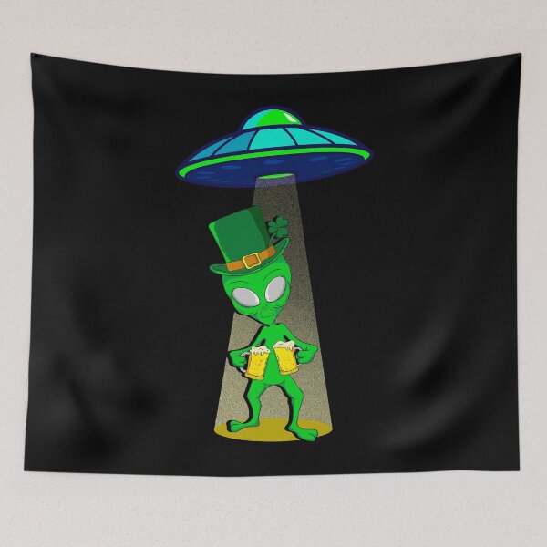 Item preview, Beer drinking Alien UFO Funny St Patricks Day drinking  designed and sold by Rzelemenz.
