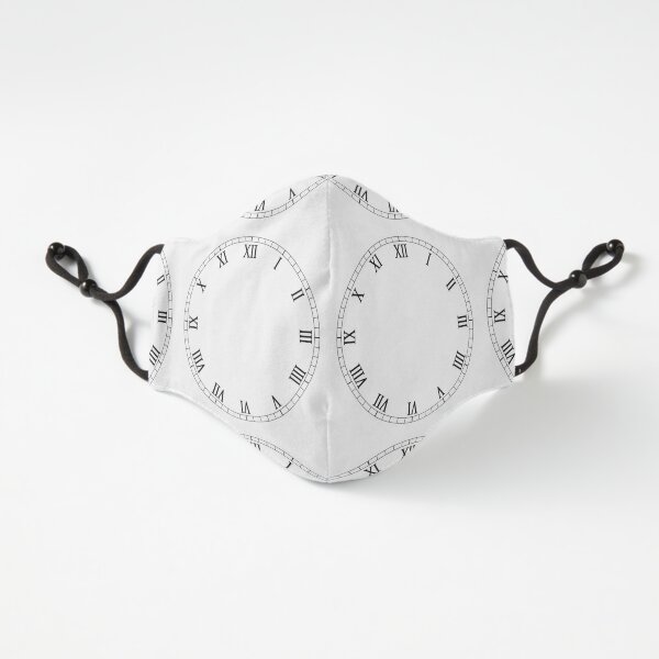 Fitted Masks, Roman Numeral Clock Face Fitted 3-Layer