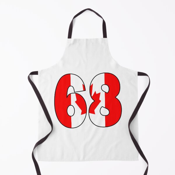 Item preview, Number 68 with Canadian flag on the background designed and sold by AllShirts21.