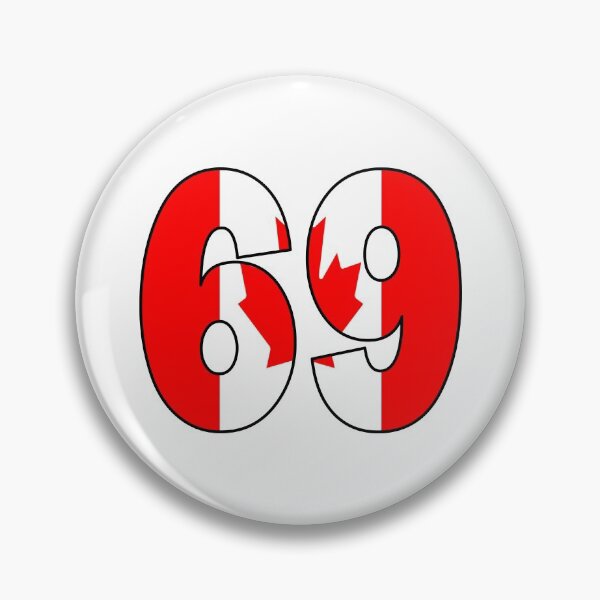 Item preview, Number 69 with Canadian flag on the background designed and sold by AllShirts21.