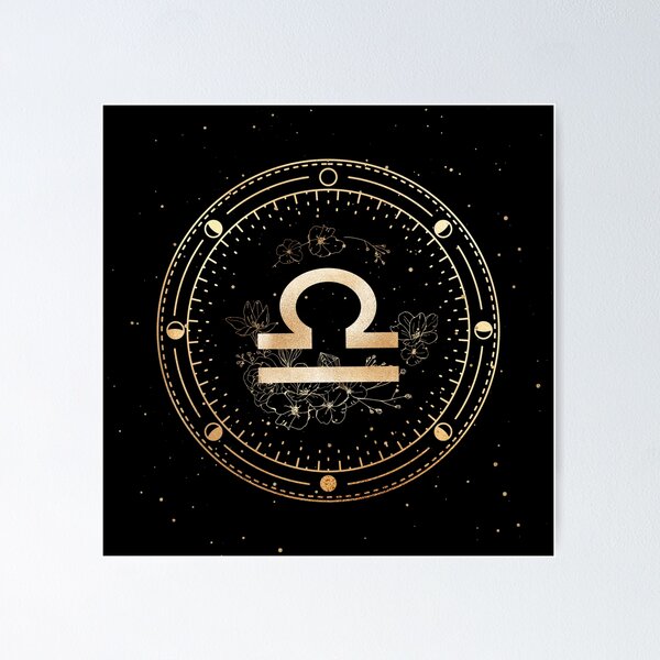 Item preview, Libra Zodiac - Gold & Black designed and sold by kimcarlika.