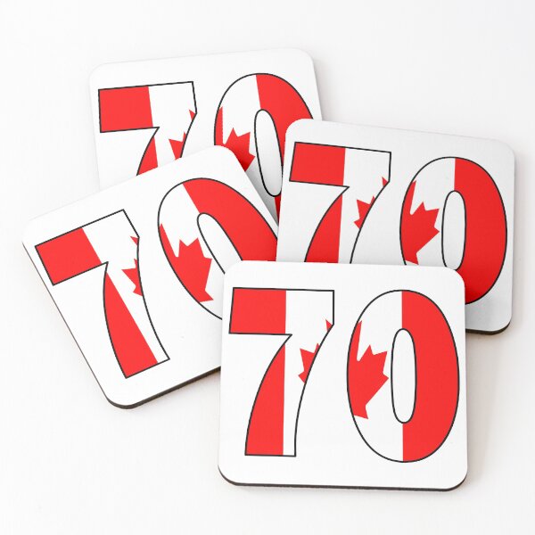 Item preview, Number 70 with Canadian flag on the background designed and sold by AllShirts21.