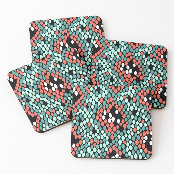 Item preview, Snakeskin Pattern (Coral and Mint) designed and sold by illucalliart.