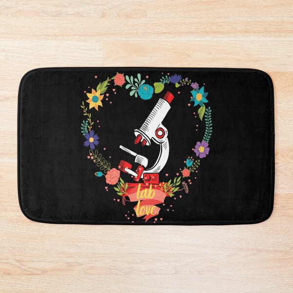 Item preview, LAB LOVE ROMANTIC HEART RETRO FLOWERS MICROSCOPE MEDICAL LABORATORY SCIENTIST designed and sold by Hippiesole.