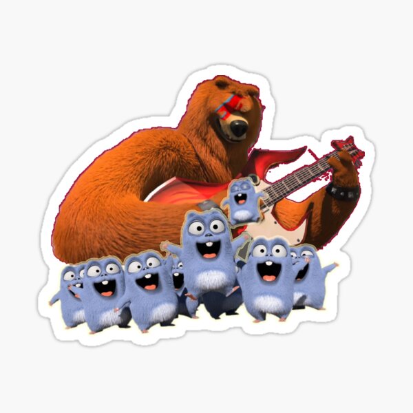 Grizzy et lemmings chanteur drôle Grizzy Sticker
