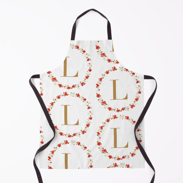 Item preview, Letter l monogram with red colored flowers and leaves designed and sold by Createlikeamom.