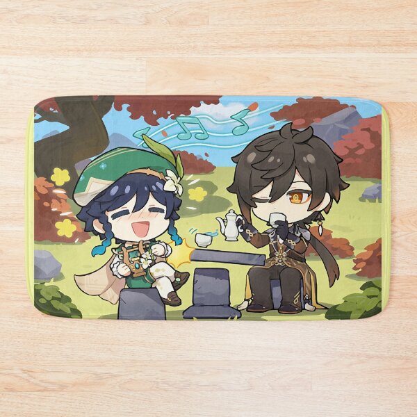 Item preview, Genshin Impact Official Artwork - Venti and Zhongli Drinking Tea at Adepti's Table designed and sold by Krimsy.