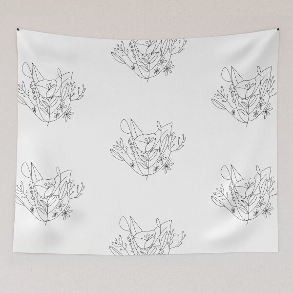 Item preview, Floral Line Art X designed and sold by wallflowerbee.