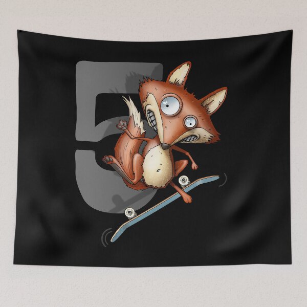 Item preview, 5th Birthday Skater Fox 5 Years Old designed and sold by FD-Design.