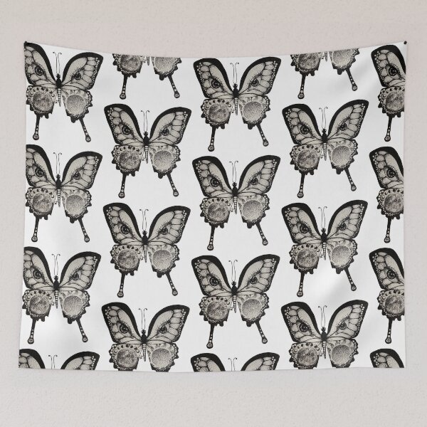 Item preview, Black & White Sun & Moon Butterfly designed and sold by artbyalex22.