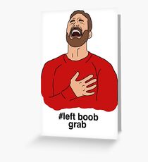 # left boob grab Greeting Card