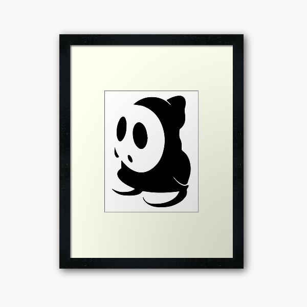 Shy Guy Stencil - Black Framed Art Print