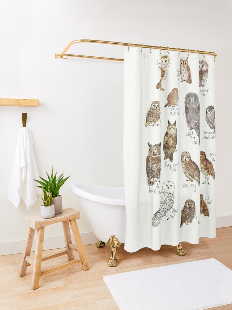 Alternate view of Owls Shower Curtain