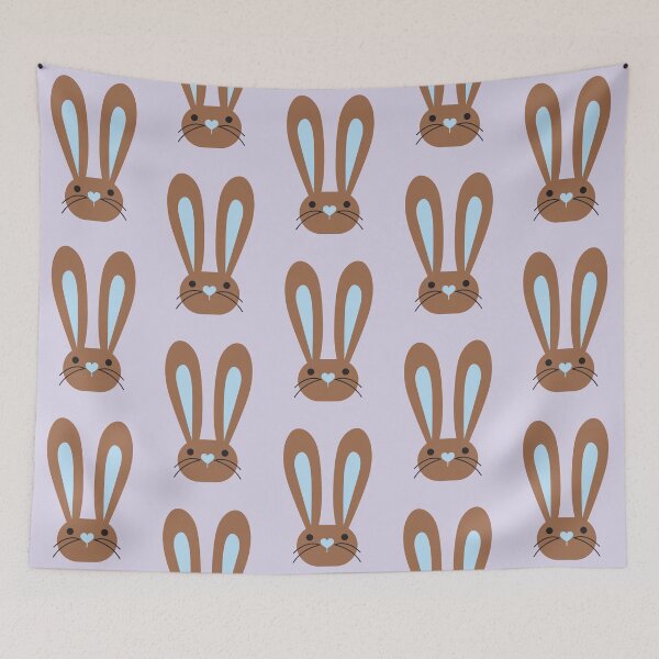 Item preview, Blue Heart Nose Brown Bunny designed and sold by VicEllisArt.