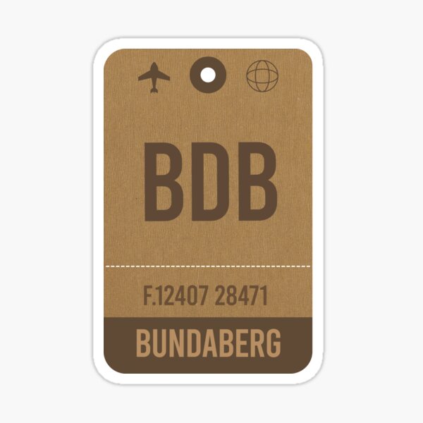 Bundaberg Vintage Airport Luggage Tag Sticker