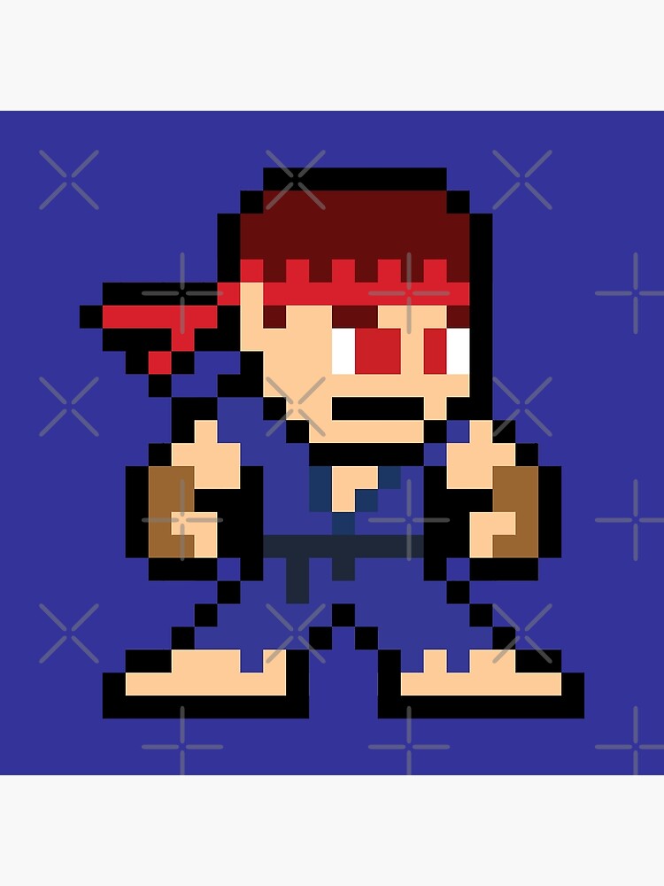 Evil Ryu (Street Fighter) 8-bit Retro Pixel Art