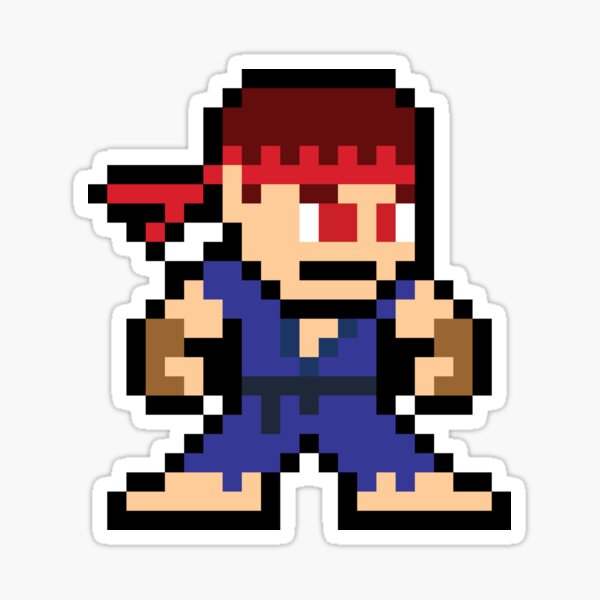 Ryu Street Fighter III Videogames Neo-Geo Pixel Art Sticker by  Mr-Retropixel