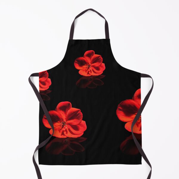 Item preview, Four Red Geranium Flowers on Black Background designed and sold by digoarpi.