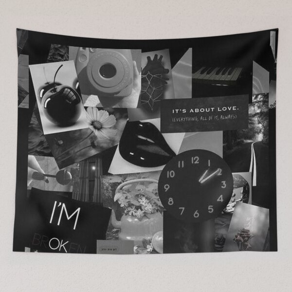 Item preview, Dark Grey & Black Aesthetic Collage designed and sold by ViviChill.
