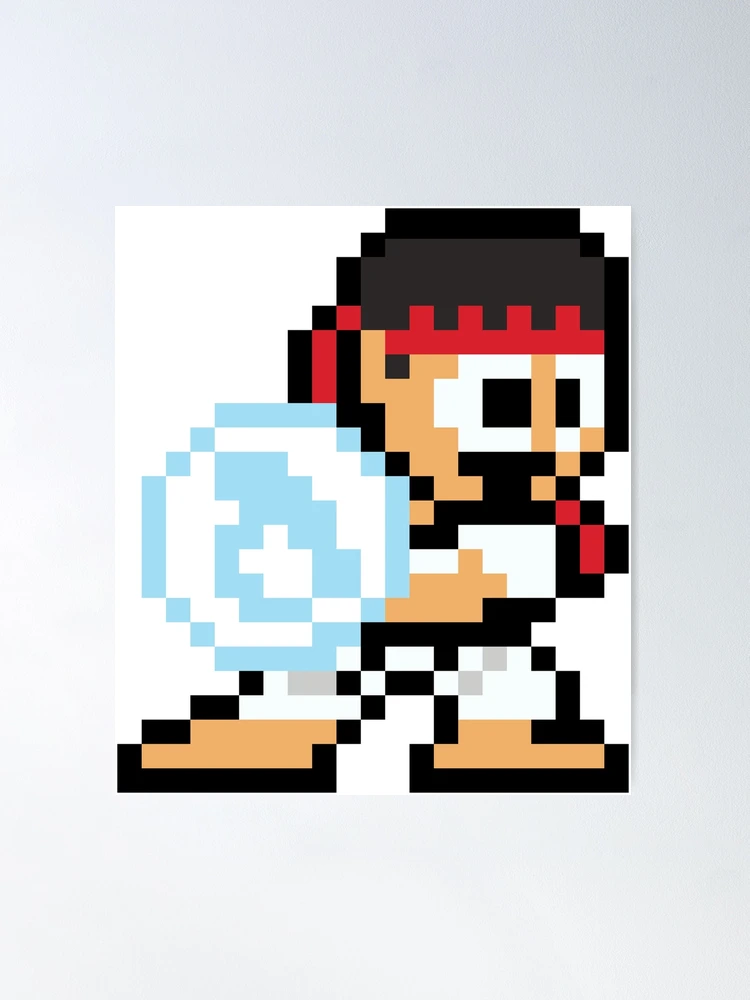 Ryu丸 Ryu Hadouken (Street Fighter) 8-bit Retro Pixel Art