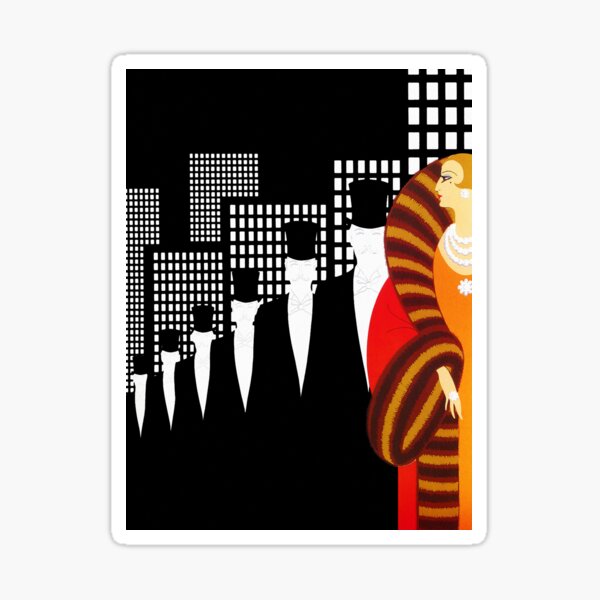 Item preview, Sophisticated Art Deco Cosmopolitan Fashion art designed and sold by Glimmersmith.