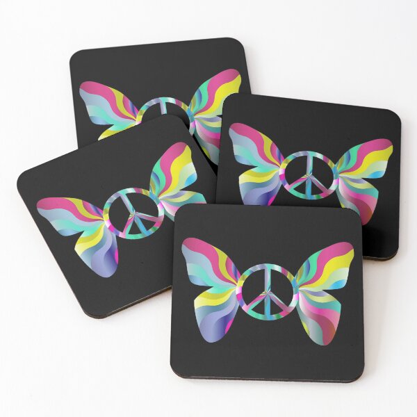 Item preview, Colorful peace symbol with butterfly wings designed and sold by Photography-Art.