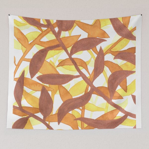 Item preview, Jungle of Tendril Plants in Sunny Yellow, Ocker and Bonze Metallic designed and sold by nabeArtist.