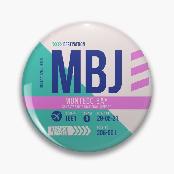 Item preview, Montego Bay (MBJ) Airport Code Baggage Tag designed and sold by SLAG-Creative.