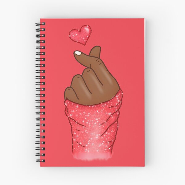 Item preview, Kpop Hand Finger Heart Love Red (black skin) designed and sold by Jolly-Yosei.